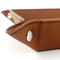 9x9/6x6 Brown Leather Snap Up Tray Button Detail
